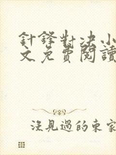 针锋对决小说全文免费阅读完整版