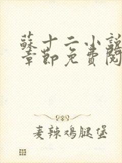 苏十二小说最新章节免费阅读全文