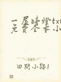一屋暗灯txt免费全本小说电子书