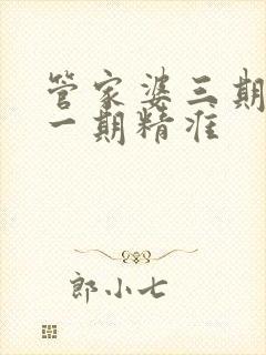 管家婆三期必开一期精准