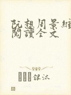 阮想周景维免费阅读全文