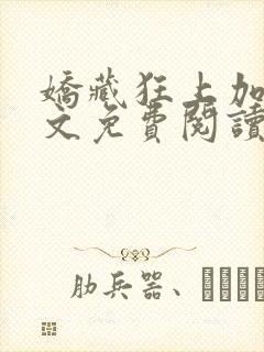 娇藏狂上加狂全文免费阅读笔趣阁