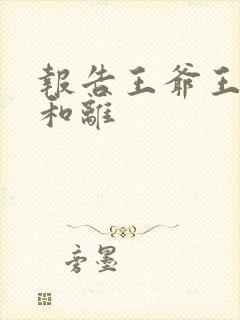 报告王爷王妃要和离