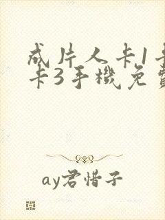 成片人卡1卡2卡3手机免费看
