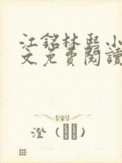 江铭林熙小说全文免费阅读