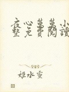 夜心万万小说完整免费阅读全文