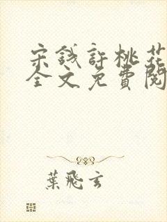 宋钱许桃花小说全文免费阅读