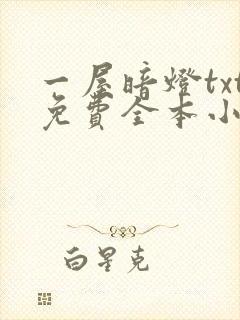 一屋暗灯txt免费全本小说电子书