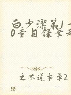 白少洁第1一40章目录笔趣阁