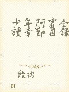 少年阿宾全文阅读章节目录