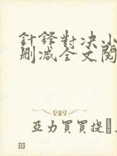 针锋对决小说未删减全文阅读