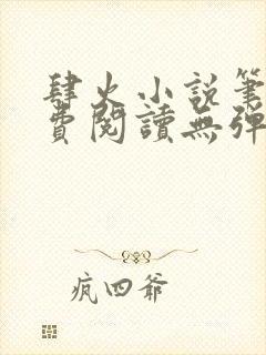 肆火小说笔趣免费阅读无弹窗