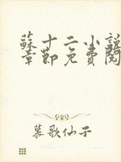 苏十二小说最新章节免费阅读