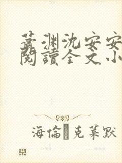 萧渊沈安安免费阅读全文小说