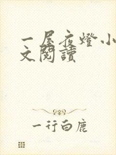 一屋夜灯小说全文阅读