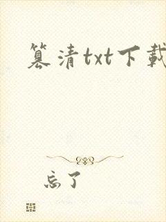 篡清txt下载