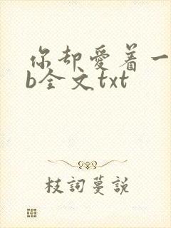 你却爱着一个sb全文txt