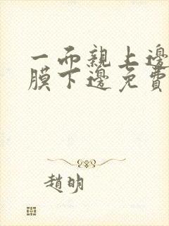 一面亲上边一面膜下边免费阅读