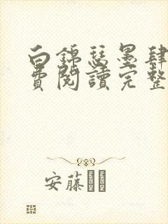 白锦瑟墨肆年免费阅读完整版小说