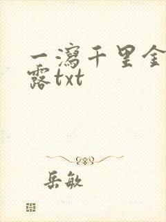 一泻千里金银花露txt