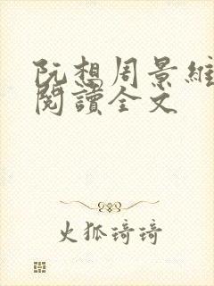 阮想周景维免费阅读全文