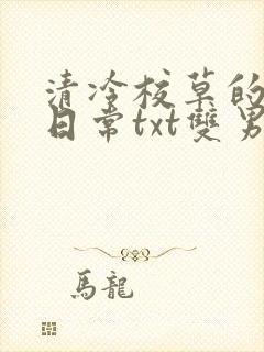 清冷校草的抹布日常txt双男主