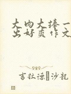 大肉大捧一进一出好爽作文