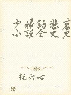 少妇的悲哀榆木小说全文免费阅读笔趣阁下载