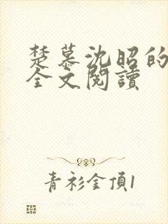 楚慕沈昭的小说全文阅读