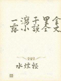 一泻千里金银花露小说全文免费阅读