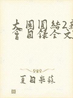 大团圆结2亲情会目录全文阅读视频