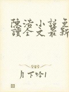 陈浩小说免费阅读全文最新