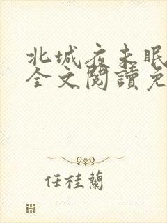 北城夜未眠小说全文阅读免费