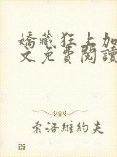 娇藏狂上加狂全文免费阅读笔趣阁