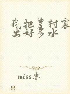 我把农村寡妇日出好多水