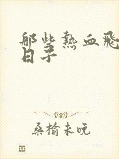 那些热血飞扬的日子