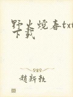 野火烧春txt下载