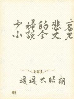 少妇的悲哀榆木小说全文免费阅读笔趣阁下载