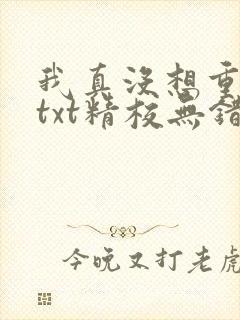 我真没想重生啊txt精校无错版