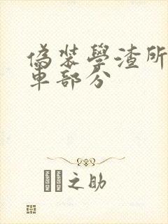 伪装学渣所有开车部分