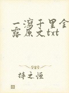 一泻千里金银花露原文txt