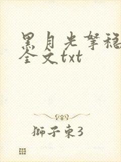 黑月光拿稳小说全文txt