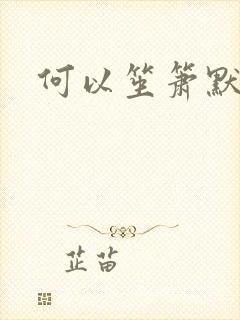 何以笙箫默小说