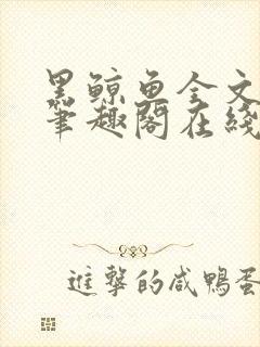 黑鲸鱼全文免费笔趣阁在线阅读