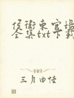 侯卫东官场笔记全集txt下载