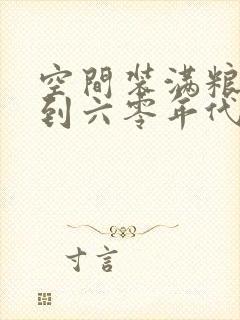 空间装满粮食回到六零年代