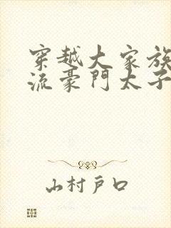 穿越大家族之风流豪门太子爷