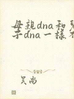 母亲dna和儿子dna一样不