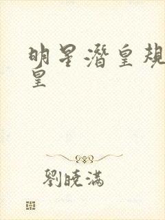 明星潜皇规则之皇