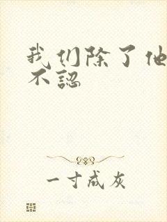 我们除了他谁都不认